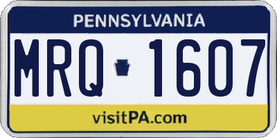 PA license plate MRQ1607