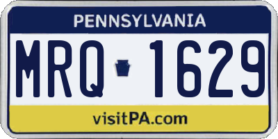 PA license plate MRQ1629
