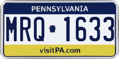 PA license plate MRQ1633