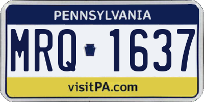 PA license plate MRQ1637