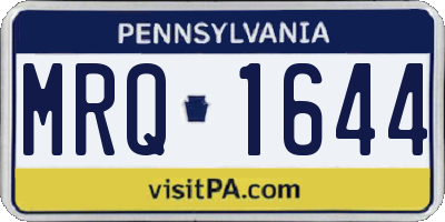 PA license plate MRQ1644