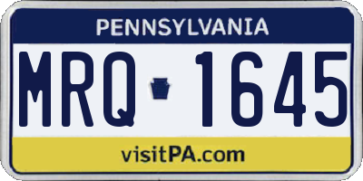 PA license plate MRQ1645