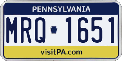 PA license plate MRQ1651