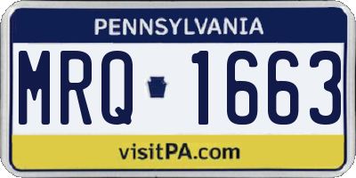 PA license plate MRQ1663