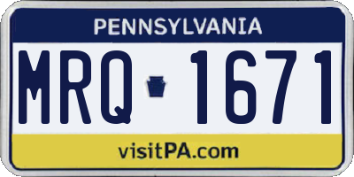 PA license plate MRQ1671