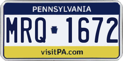 PA license plate MRQ1672