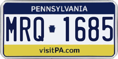 PA license plate MRQ1685