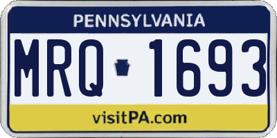 PA license plate MRQ1693