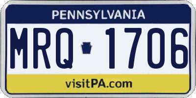PA license plate MRQ1706