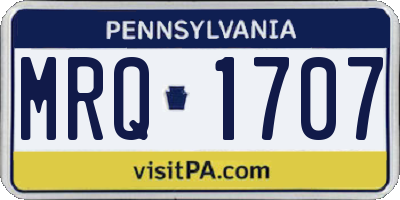 PA license plate MRQ1707