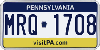 PA license plate MRQ1708