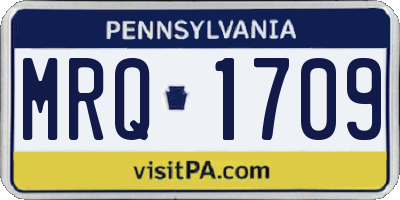 PA license plate MRQ1709