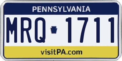 PA license plate MRQ1711