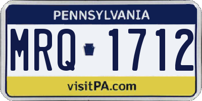 PA license plate MRQ1712
