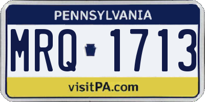 PA license plate MRQ1713