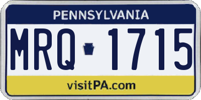 PA license plate MRQ1715