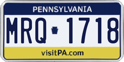 PA license plate MRQ1718