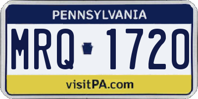 PA license plate MRQ1720