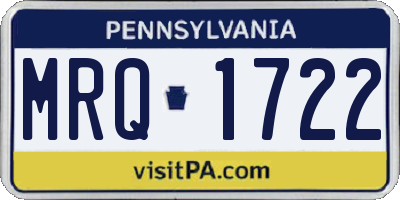 PA license plate MRQ1722