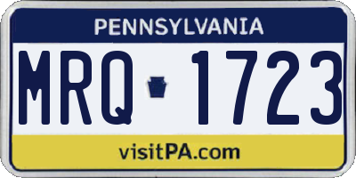 PA license plate MRQ1723