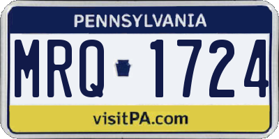PA license plate MRQ1724