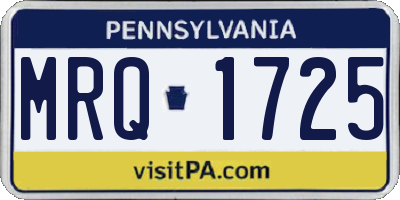 PA license plate MRQ1725