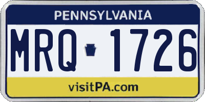 PA license plate MRQ1726
