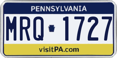 PA license plate MRQ1727