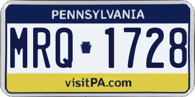 PA license plate MRQ1728