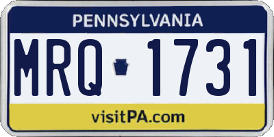 PA license plate MRQ1731
