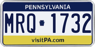 PA license plate MRQ1732