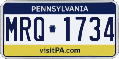 PA license plate MRQ1734
