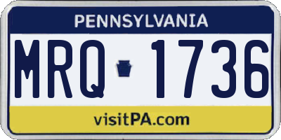 PA license plate MRQ1736