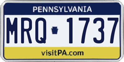 PA license plate MRQ1737