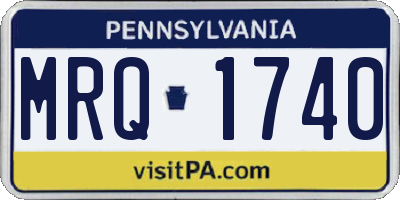 PA license plate MRQ1740