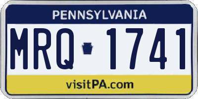 PA license plate MRQ1741
