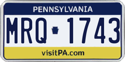 PA license plate MRQ1743
