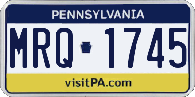 PA license plate MRQ1745