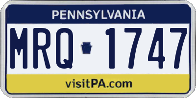 PA license plate MRQ1747