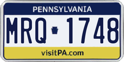 PA license plate MRQ1748