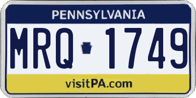 PA license plate MRQ1749