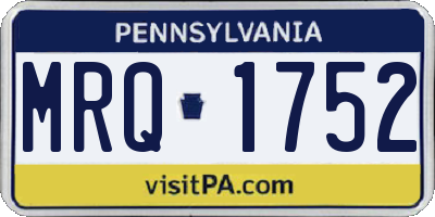 PA license plate MRQ1752