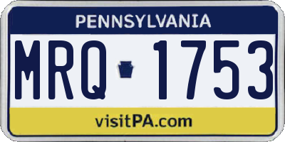 PA license plate MRQ1753