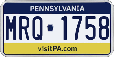 PA license plate MRQ1758