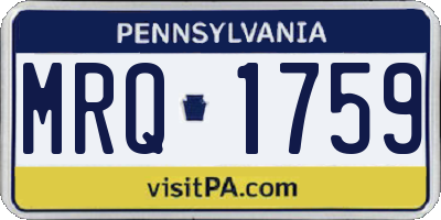 PA license plate MRQ1759