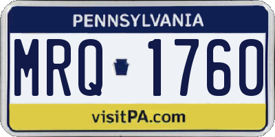 PA license plate MRQ1760