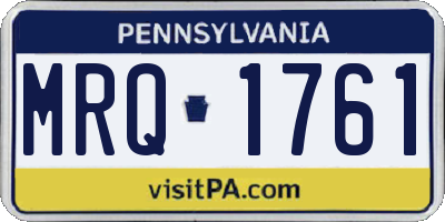 PA license plate MRQ1761