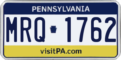 PA license plate MRQ1762