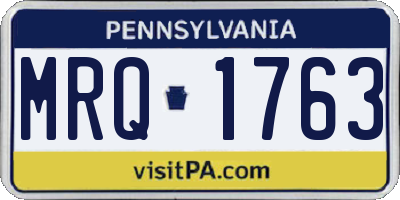 PA license plate MRQ1763
