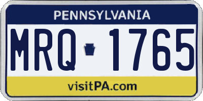 PA license plate MRQ1765